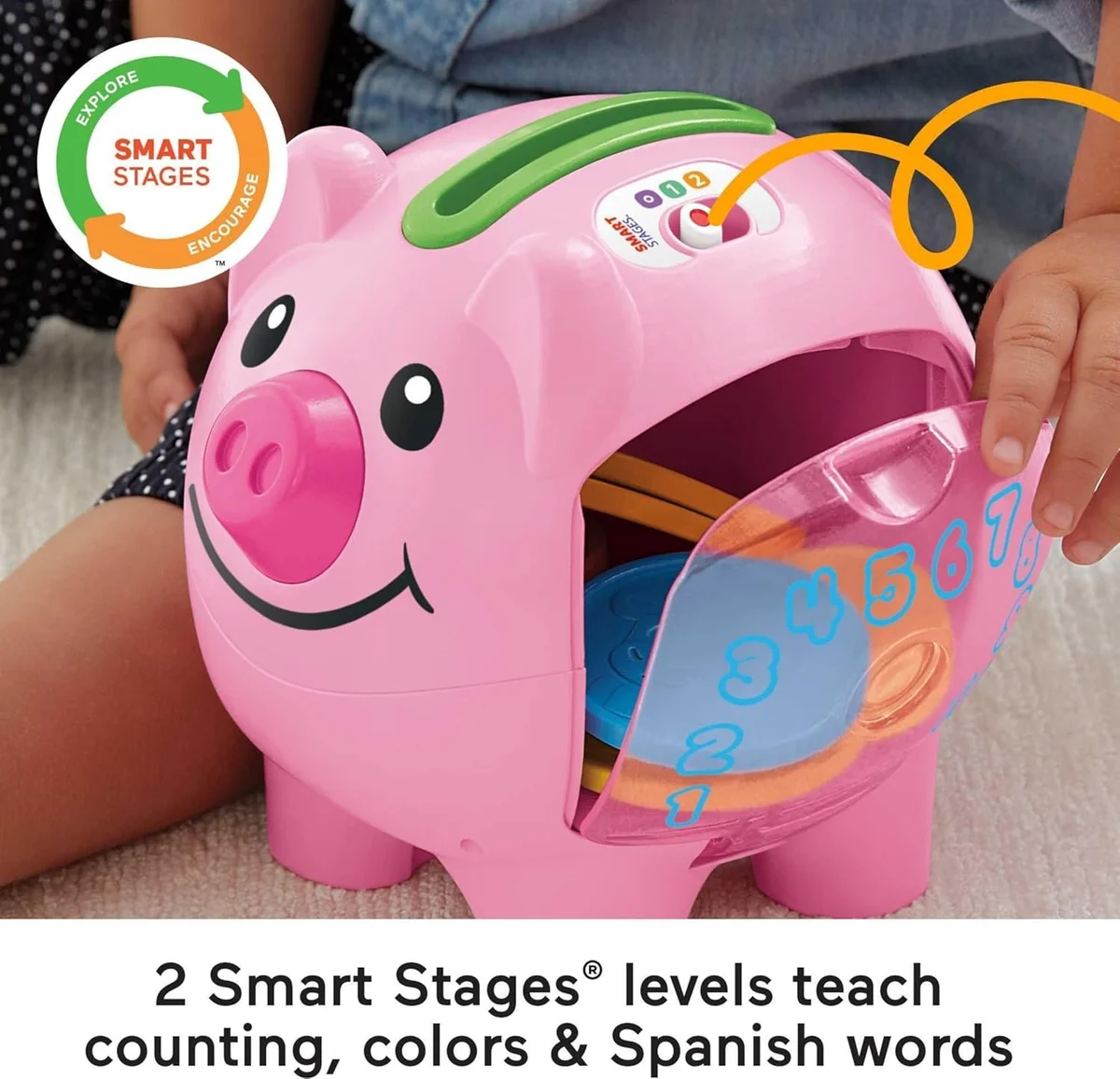 Fisher-Price Laugh & Learn Smart Stages Piggy Bank DGC34 Educational Toy Plastic New image 3