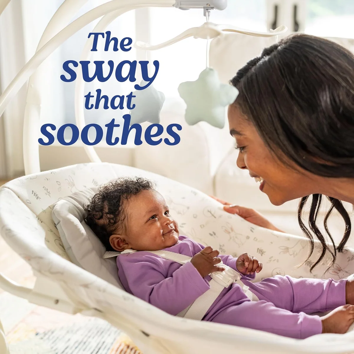 Graco Simple Sway Baby Swing, Side‑to‑Side Motion, Infant Swing with 6 Speeds, Vibration, Ivy image 2