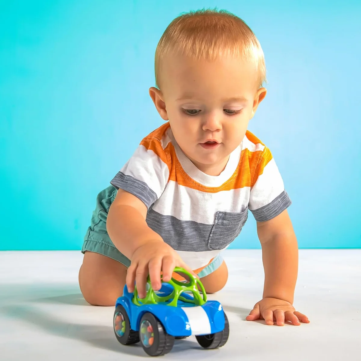 Bright Starts Oball Easy Grasp Rattle & Roll Toy Sports Car 81559 BPA-Free Infant Crawling Toy Blue New image 4