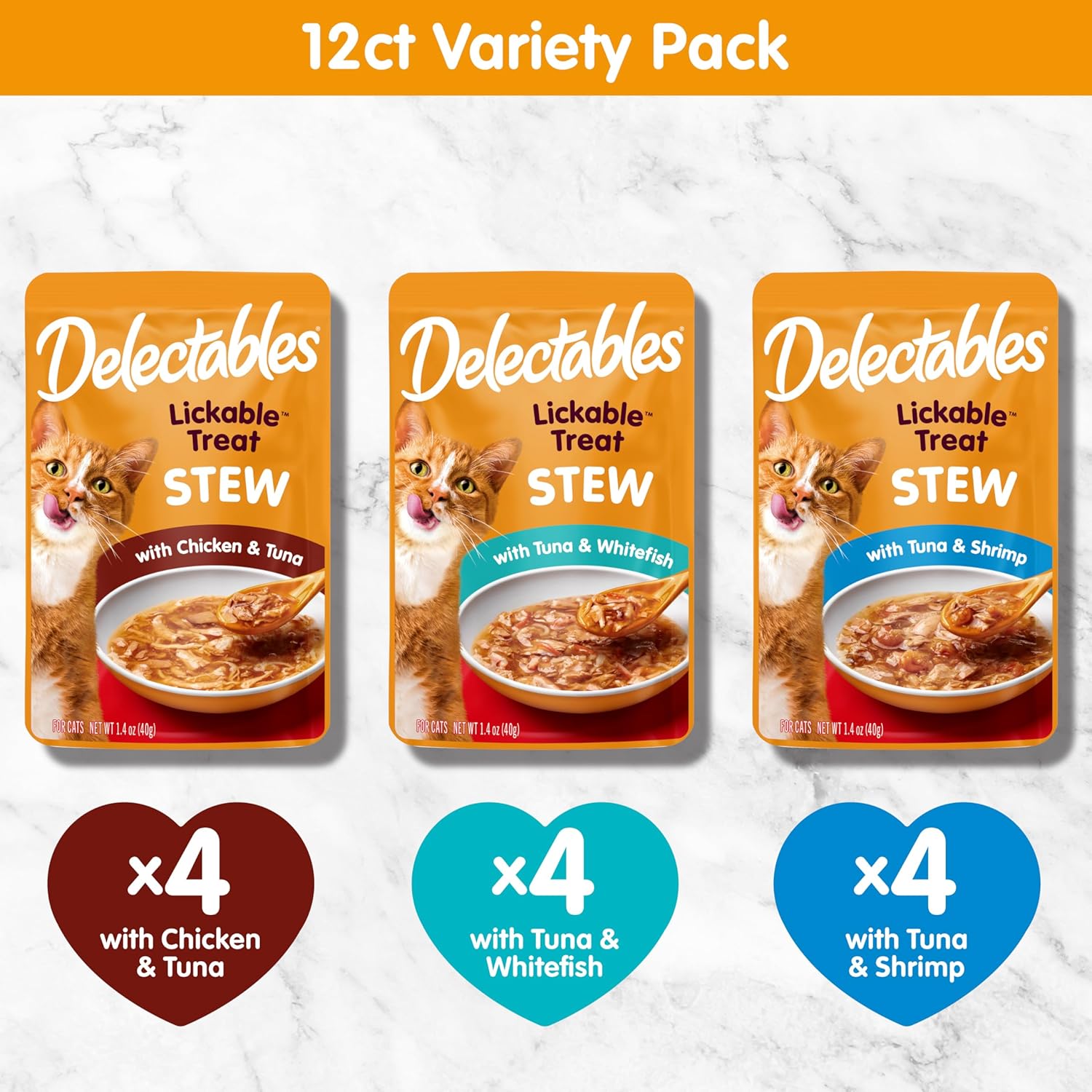 Delectables Lickable Treat Stew Wet Cat Treat Variety Pack 12ct Grain-Free New image 6