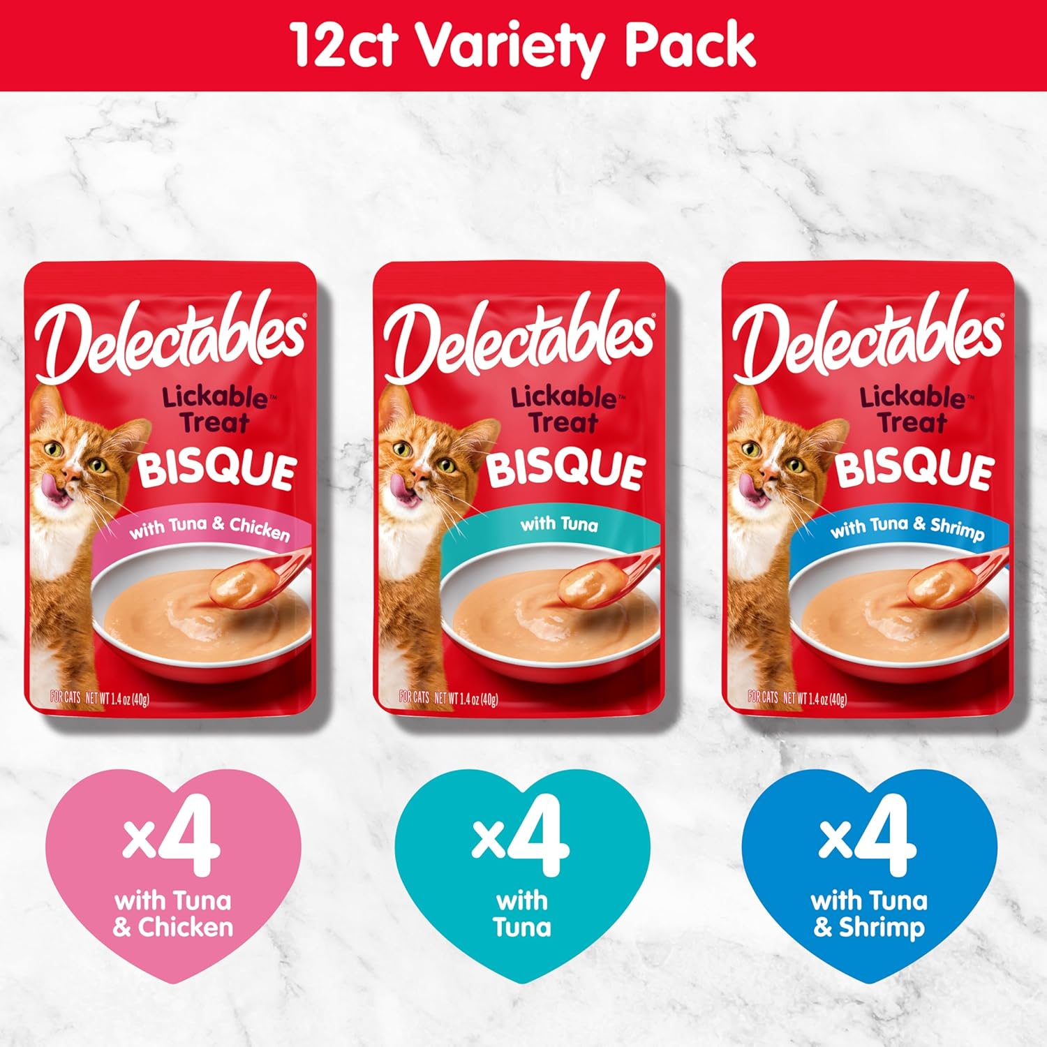 Delectables Lickable Wet Cat Treats Chicken, Tuna & Shrimp 12 Count - New image 6