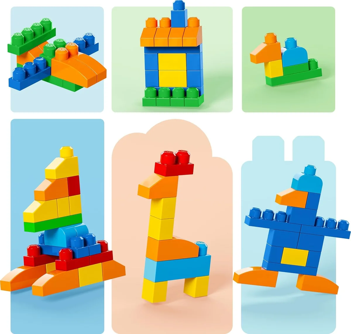 Mega Bloks First Builders Deluxe Building Bag 150-Piece Plastic Blue New image 3