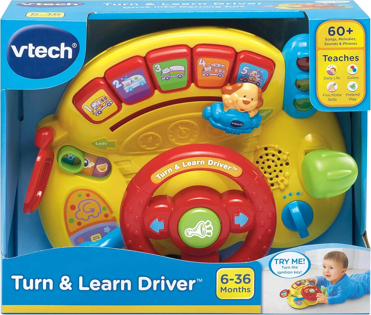 VTech Turn and Learn Driver 80-166600 Interactive Toy Yellow New image 4