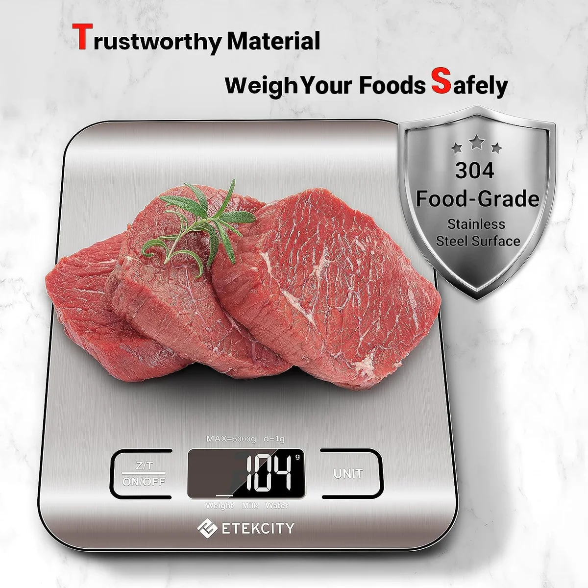Etekcity Food Kitchen Scale Digital Grams and Ounces 11lb Stainless Steel New image 7
