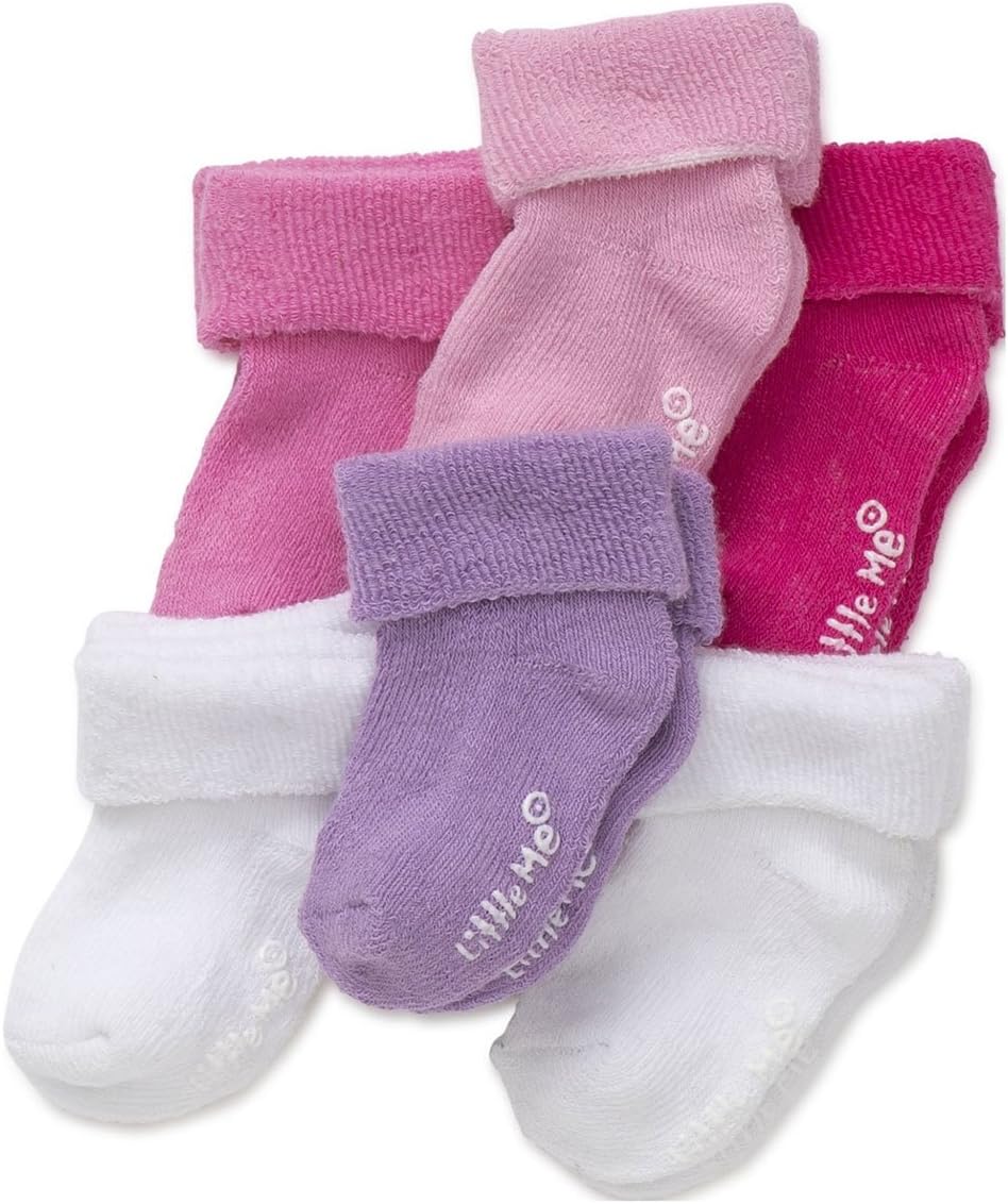 Little Me Baby-Girls 6 Pack Variety Socks 0-6 Months Polyester Purple/Pink/White - New image 2