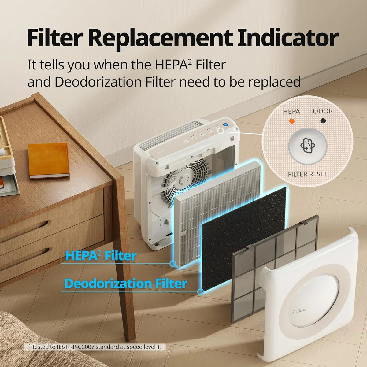Coway Airmega AP-1512HH True HEPA Purifier 247 sq ft Air Quality Monitoring White New image 10