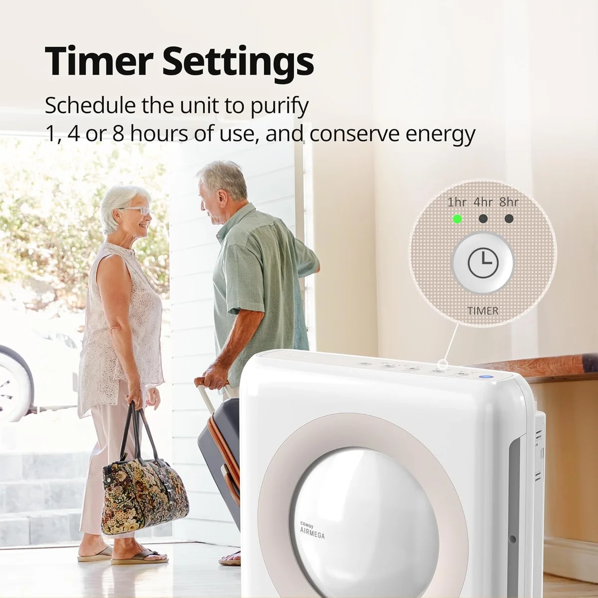 Coway Airmega AP-1512HH True HEPA Purifier 247 sq ft Air Quality Monitoring White New image 9