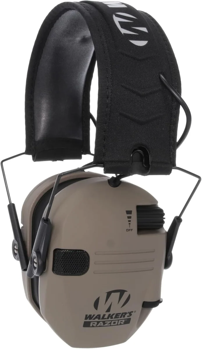 Walker's Razor Slim Electronic Muff Noise Reduction Brown New