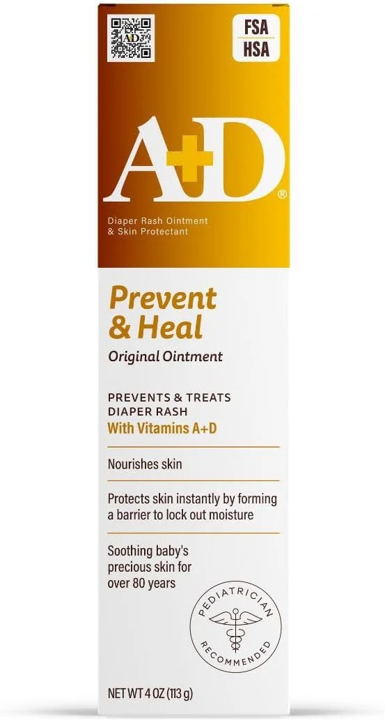 A+D Original Diaper Rash Ointment 88302842 4oz Moisturizing Skin Protectant with Vitamins A & D - New