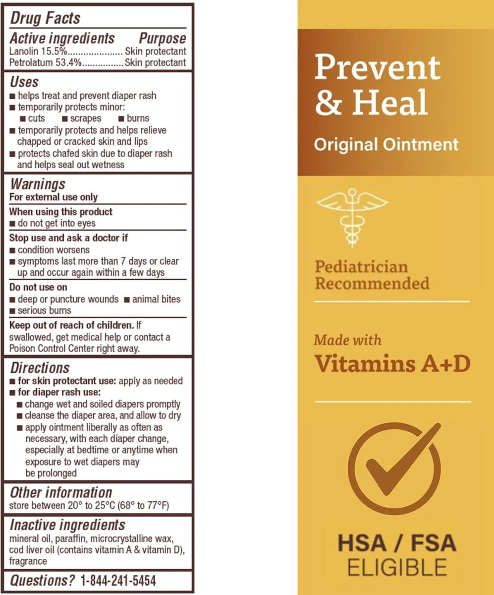 A+D Original Diaper Rash Ointment 88302842 4oz Moisturizing Skin Protectant with Vitamins A & D - New image 2