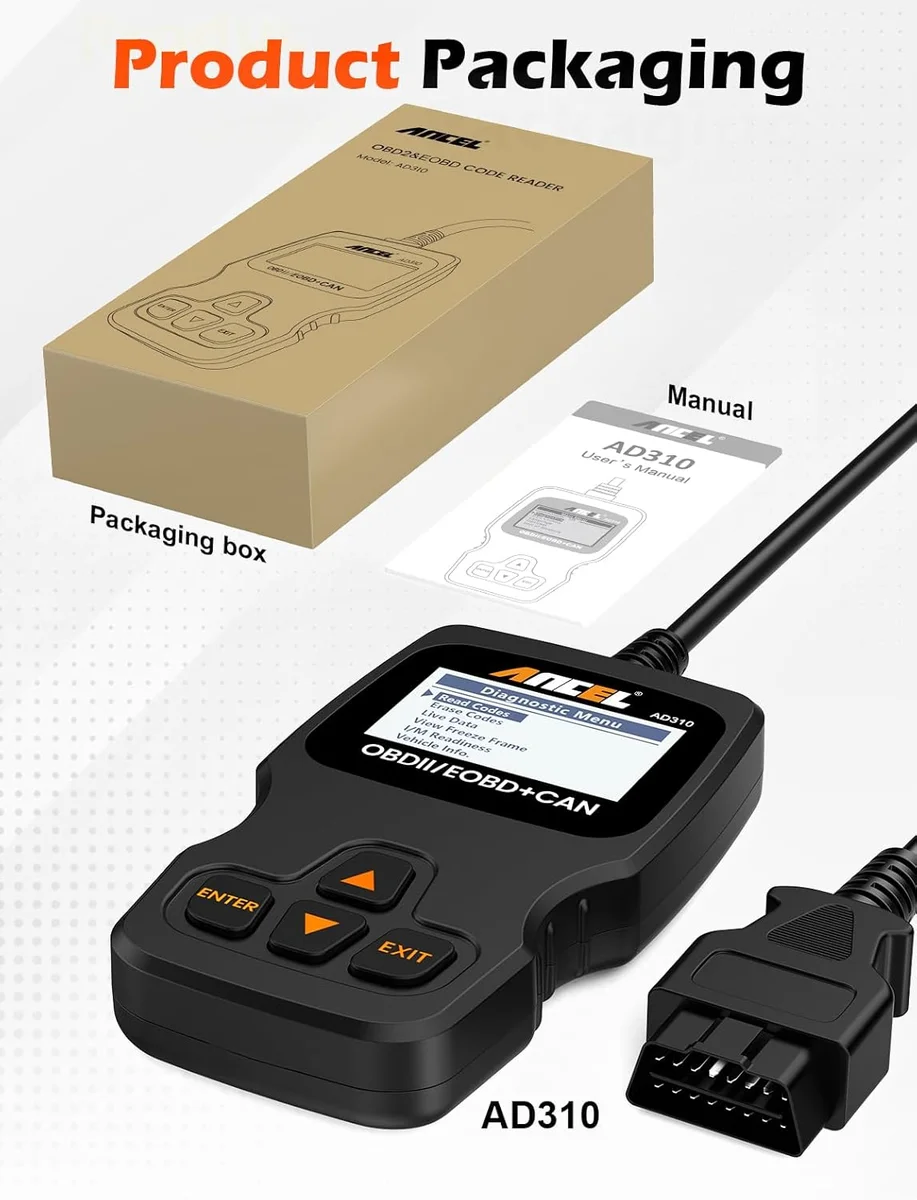ANCEL OBD II Scanner AD310 Classic Car Engine Fault Code Reader Black New image 8