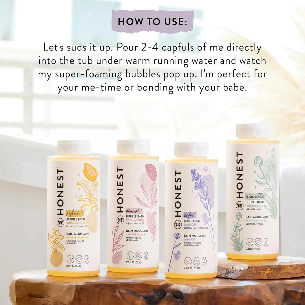 The Honest Company Foaming Bubble Bath & Baby Wash 817810027116 Tear-Free Hypoallergenic Lavender Calm 12 fl oz New image 6
