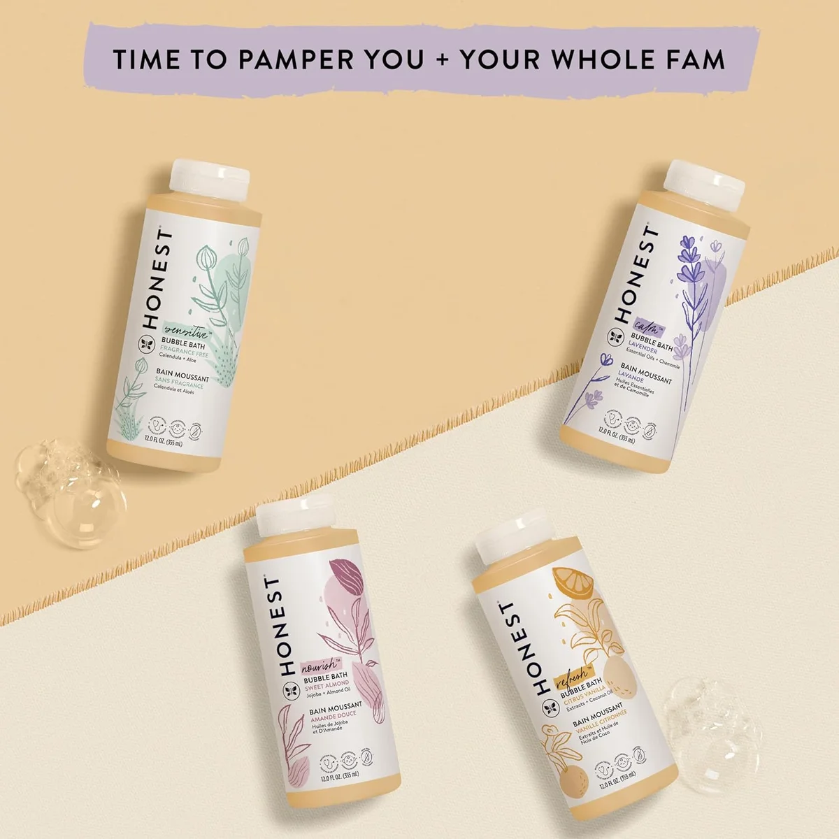 The Honest Company Foaming Bubble Bath & Baby Wash 817810027116 Tear-Free Hypoallergenic Lavender Calm 12 fl oz New image 7