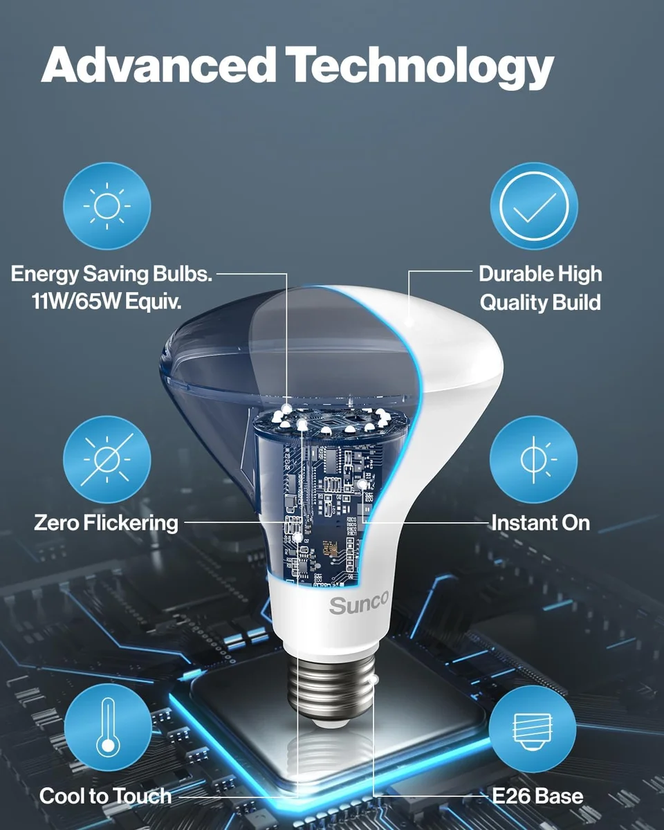 Sunco 12 Pack BR30 LED Indoor Flood Light Bulbs 11W (65W Equivalent) Soft White 2700K - New image 6