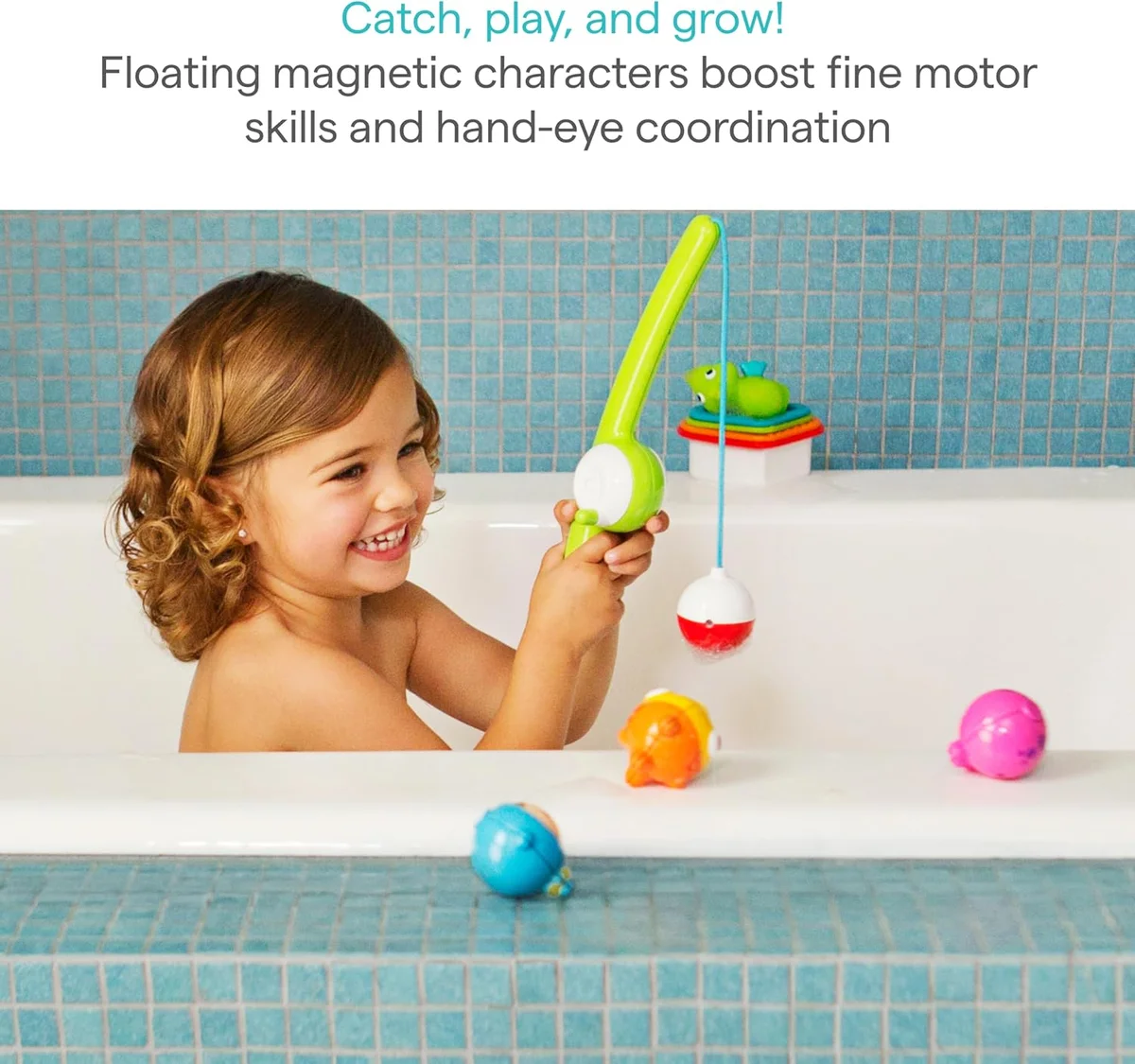 Munchkin Fishin' Magnetic Bath Toy Set 4pc Assorted New image 2
