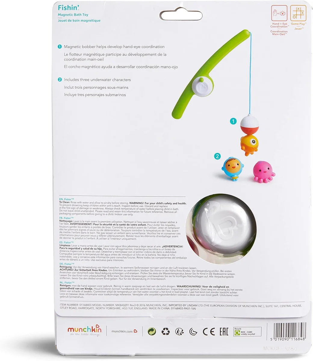 Munchkin Fishin' Magnetic Bath Toy Set 4pc Assorted New image 6