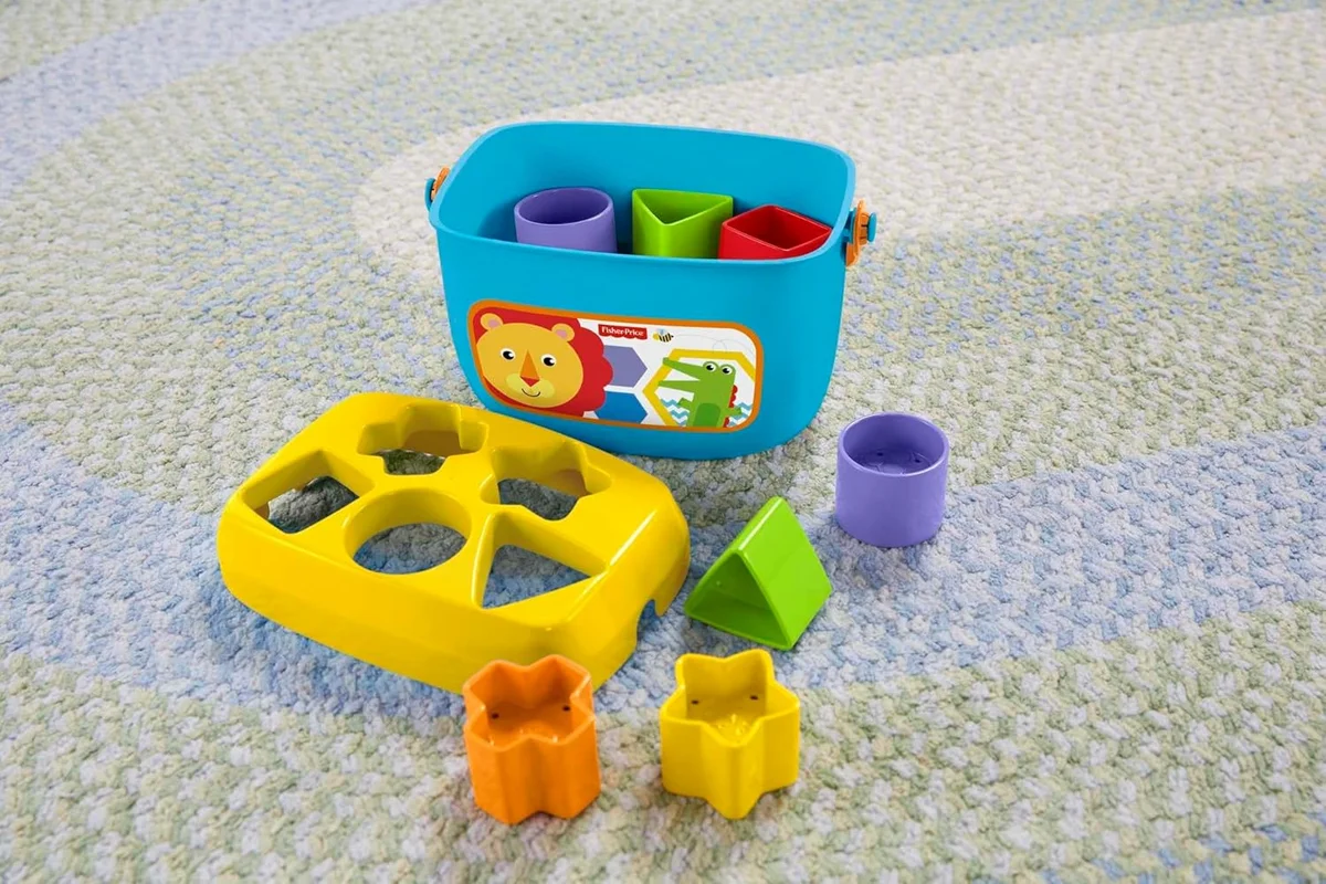 Fisher-Price Stacking Toy Baby's First Blocks Set of 10 Shapes for Sorting Play Plastic Classic Lion Blocks New image 4