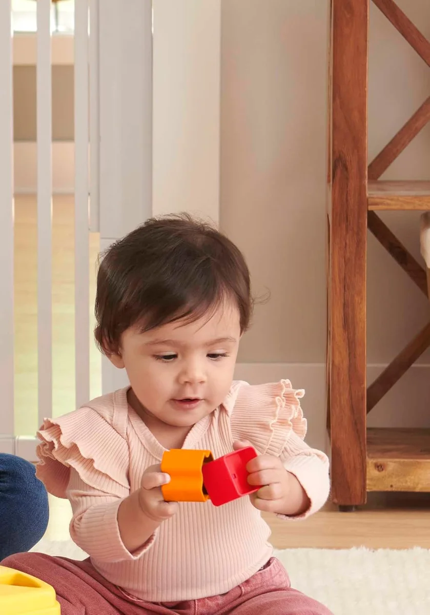 Fisher-Price Stacking Toy Baby's First Blocks Set of 10 Shapes for Sorting Play Plastic Classic Lion Blocks New image 8