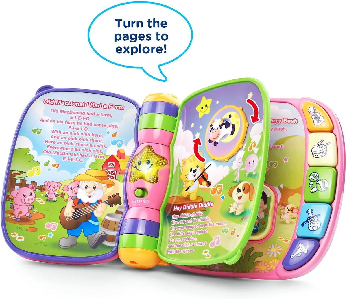 VTech Musical Rhymes Book 80-166710 Interactive Electronic Learning Book Pink New image 3