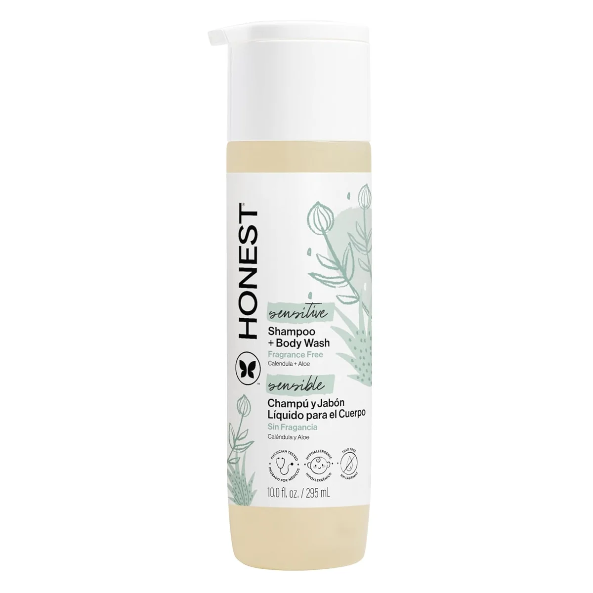 The Honest Company 2-in-1 Baby Shampoo & Body Wash Fragrance-Free Tear-Free Hypoallergenic 10 fl oz New