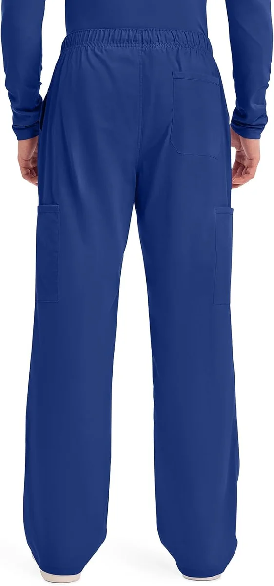 Cherokee Scrubs Tapered Leg Cargo Scrub Pants WW190 Zip Fly 5 Pockets Elastic Waist Galaxy Blue New image 4