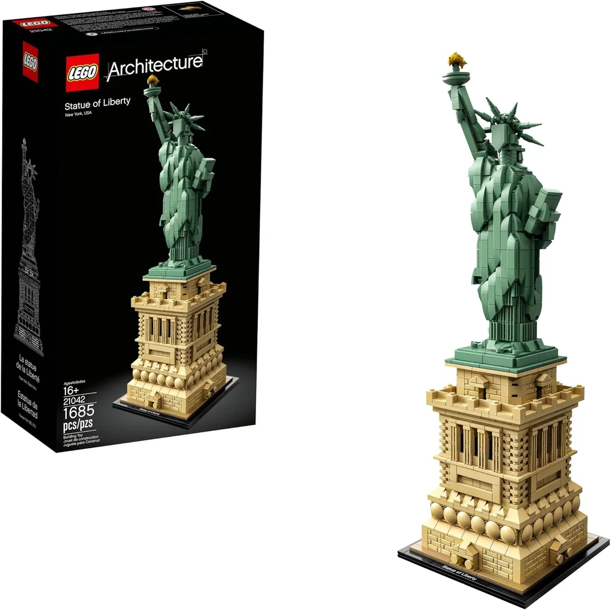 LEGO Architecture Statue of Liberty Model Building Set 21042 1685 Pieces Multicolor New