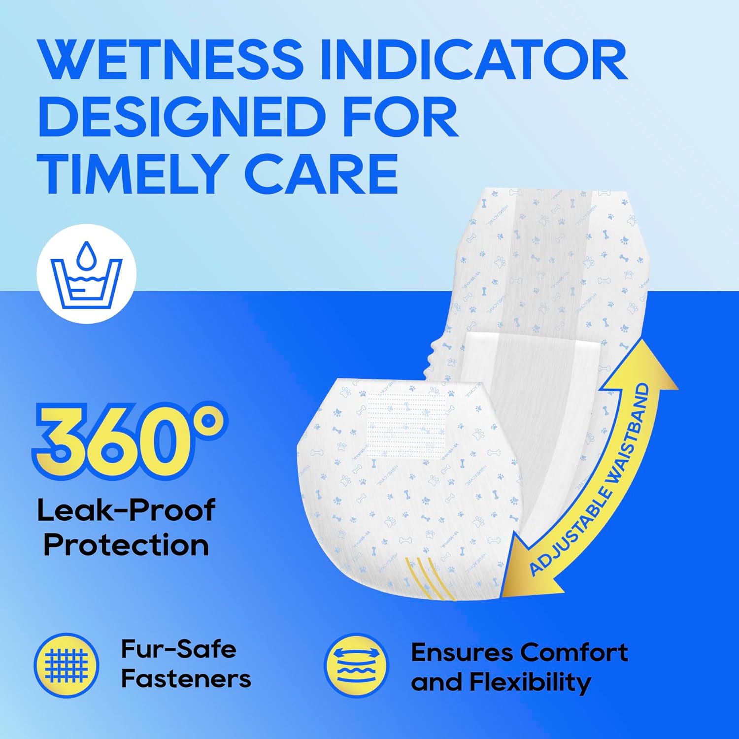 HONEY CARE All-Absorb A26 Male Dog Wrap 50 Count Small Blue New image 10