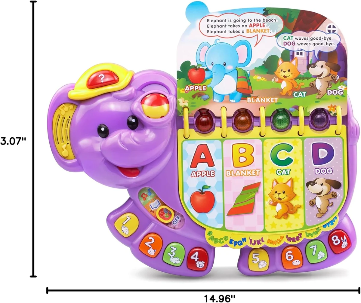 VTech Touch and Teach Elephant 80-158089 Interactive Learning Toy Purple New image 6