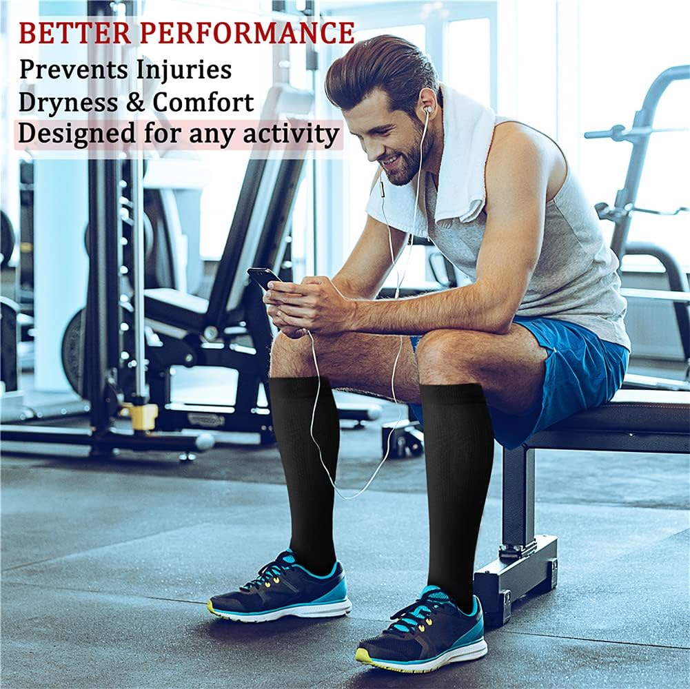 CHARMKING Compression Socks C-1 15-20 mmHg 8 Pairs Black New image 3