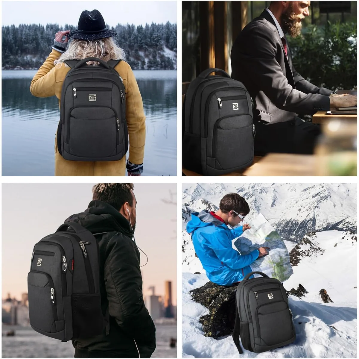 Volher Laptop Backpack Anti Theft Slim Durable 15.6 Inch Black - New image 7