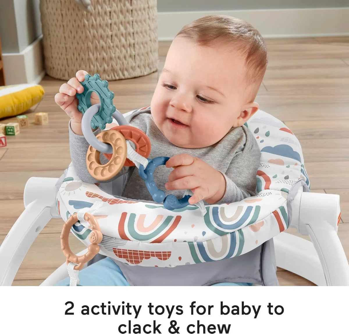 Fisher-Price Sit-Me-Up Floor Seat HBM78 with Developmental Toys Machine Washable Multicolor New image 3