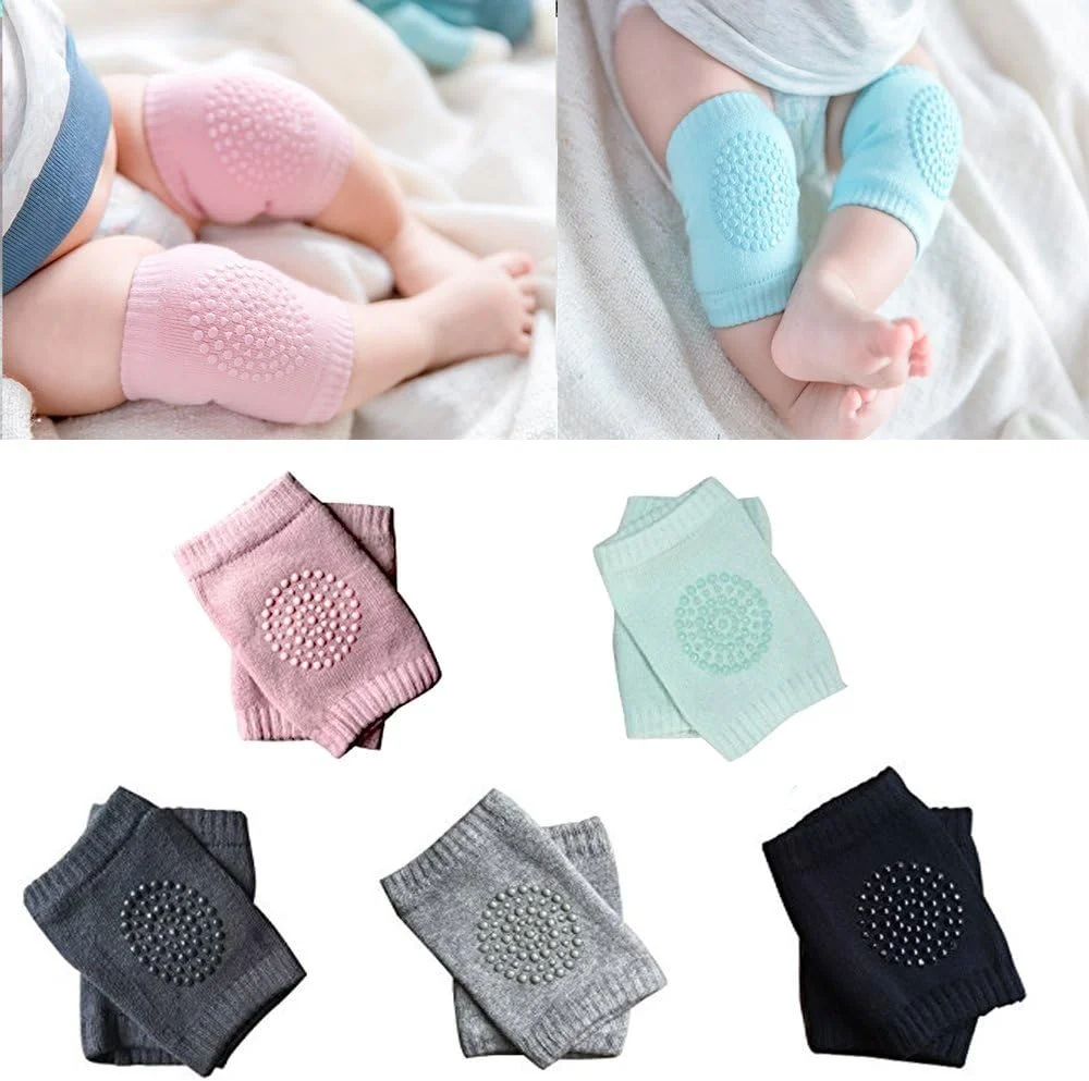 BOSONER Baby Crawling Knee Pads Large Cotton 5 Pairs Pink/Dark Grey/Grey/Black/Green New image 8