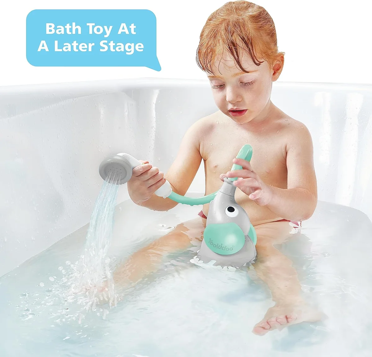 Yookidoo Baby Bath Shower Head Elephant Water Pump Model 40159-40308 Plastic New image 3