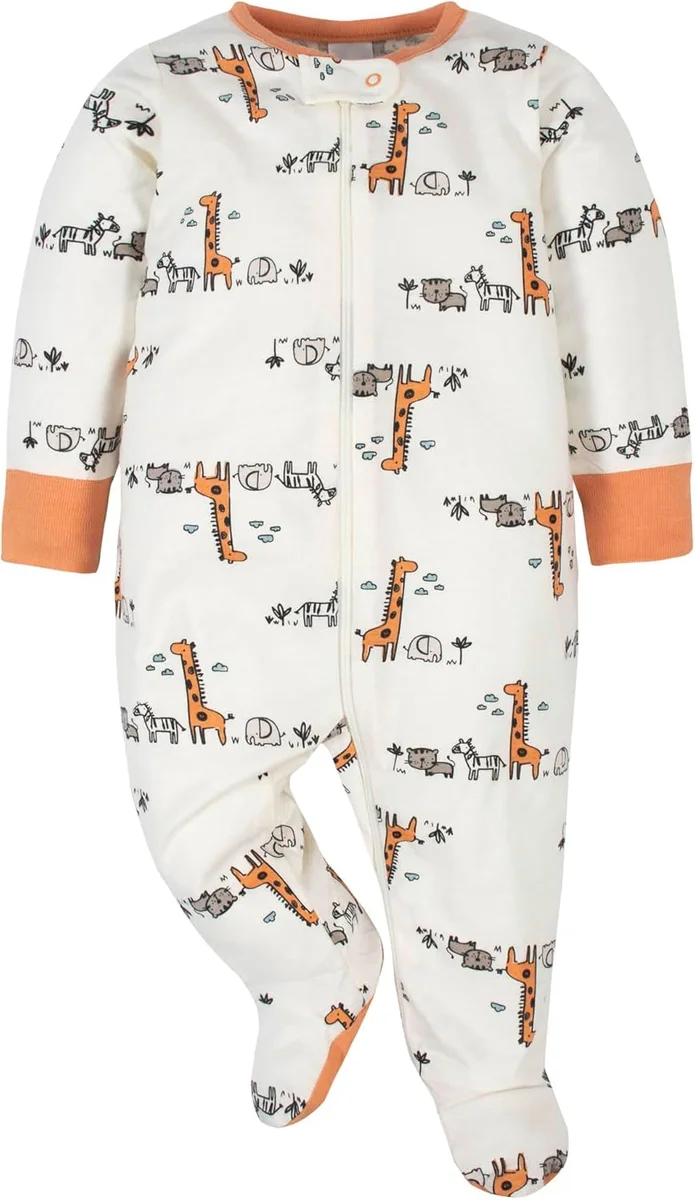 Gerber 4 Pack Sleep 'N Play Footie Cotton Jungle New image 3