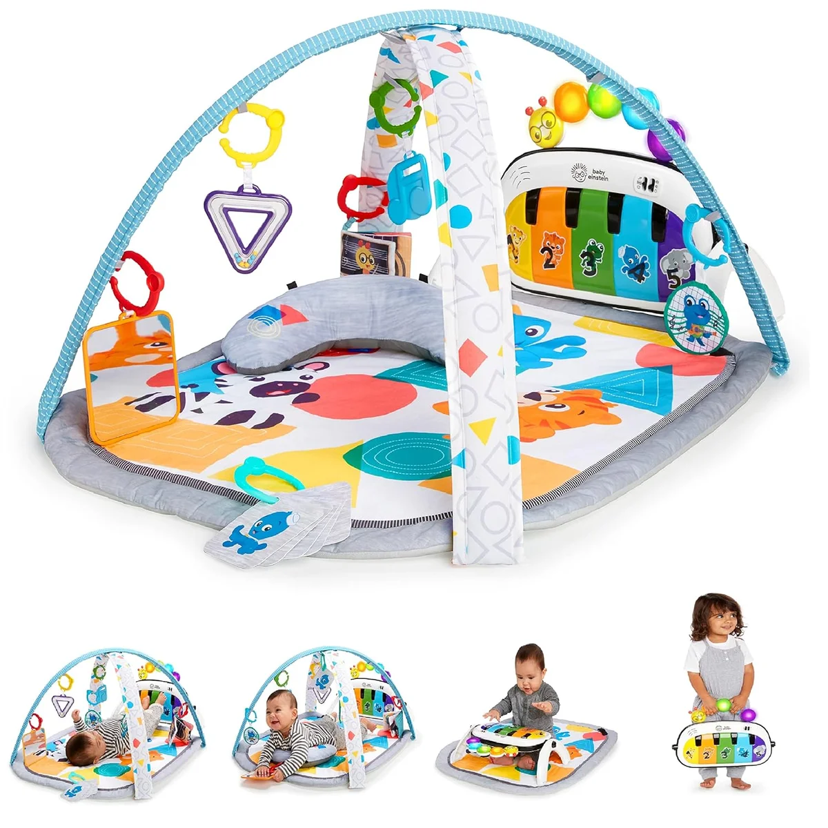 Baby Einstein 4-in-1 Kickin' Tunes Music and Language Play Gym 11749 - 10 Piece Set Fabric/Plastic Kickin Tunes 4-in-1 Mat New