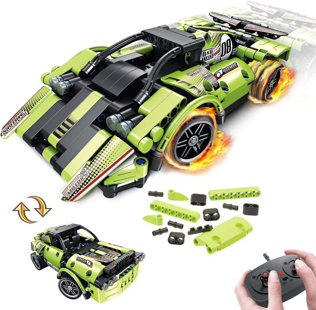 GAMZOO STEM Building Toys 2-in-1 Remote Control Racer 335 Pieces Plastic New