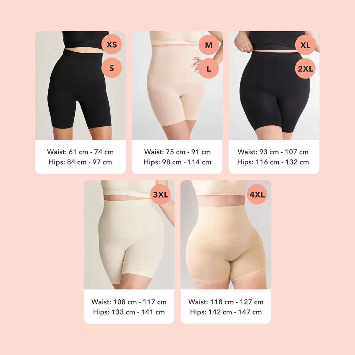 SHAPERMINT High-Waisted Shapewear Tummy Control Shorts 55021 Nylon Nude New image 5