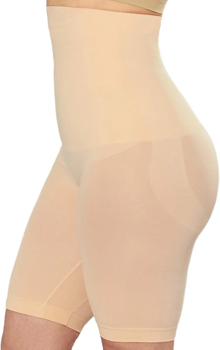 SHAPERMINT High-Waisted Shapewear Tummy Control Shorts 55021 Nylon Nude New