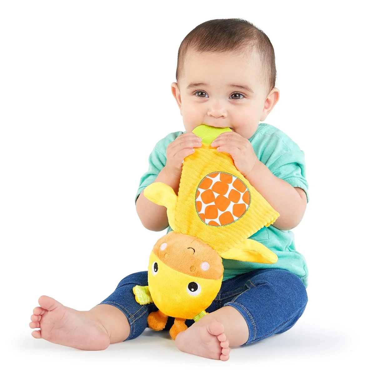 Bright Starts Snuggle & Teethe Plush Baby Toy Giraffe Model 12348 BPA-Free Yellow New