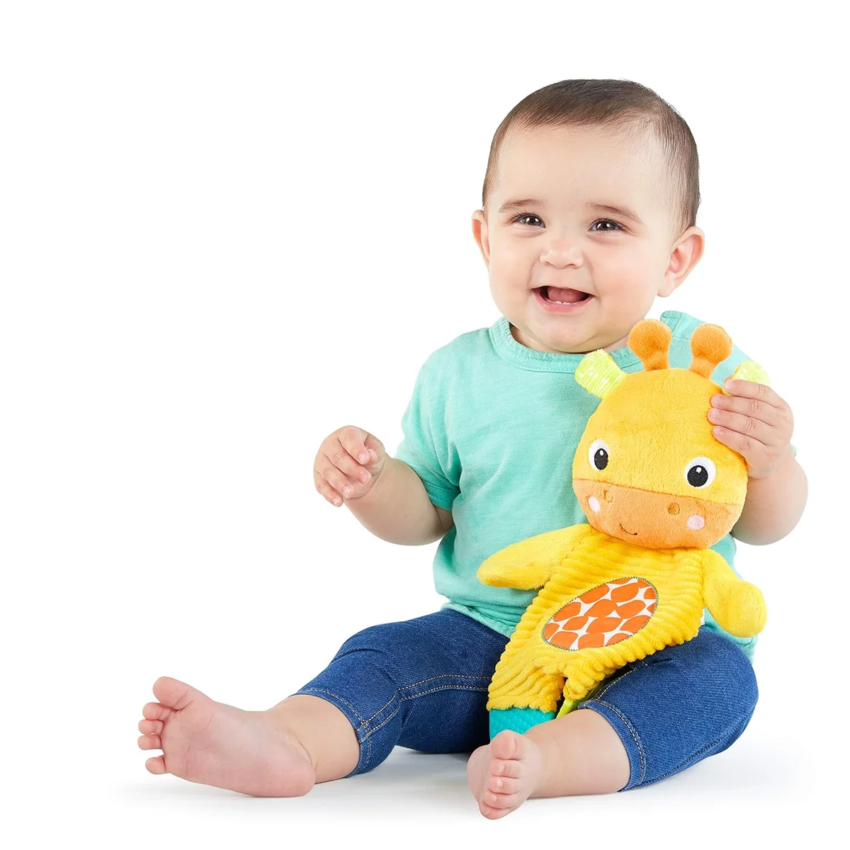 Bright Starts Snuggle & Teethe Plush Baby Toy Giraffe Model 12348 BPA-Free Yellow New image 3
