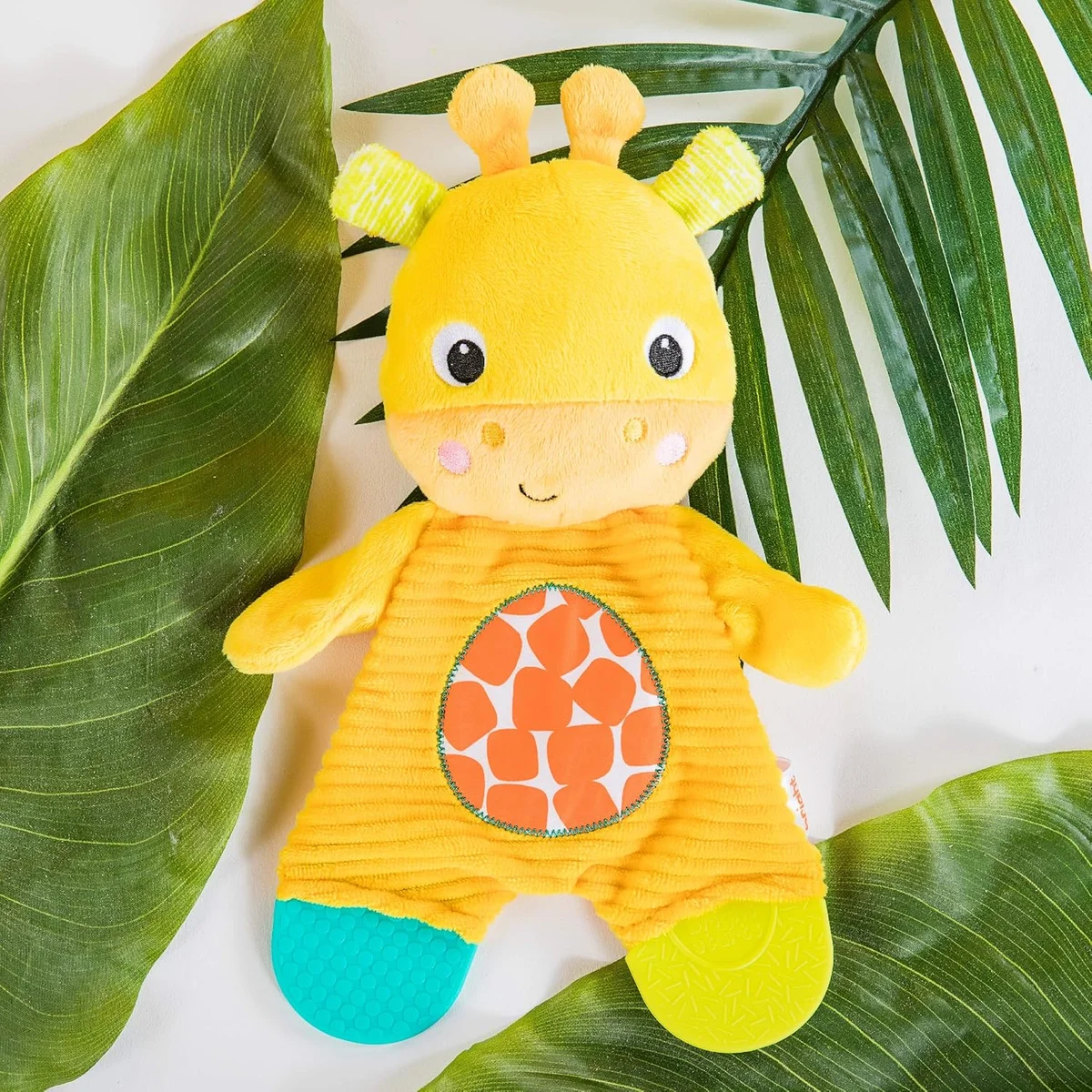 Bright Starts Snuggle & Teethe Plush Baby Toy Giraffe Model 12348 BPA-Free Yellow New image 5