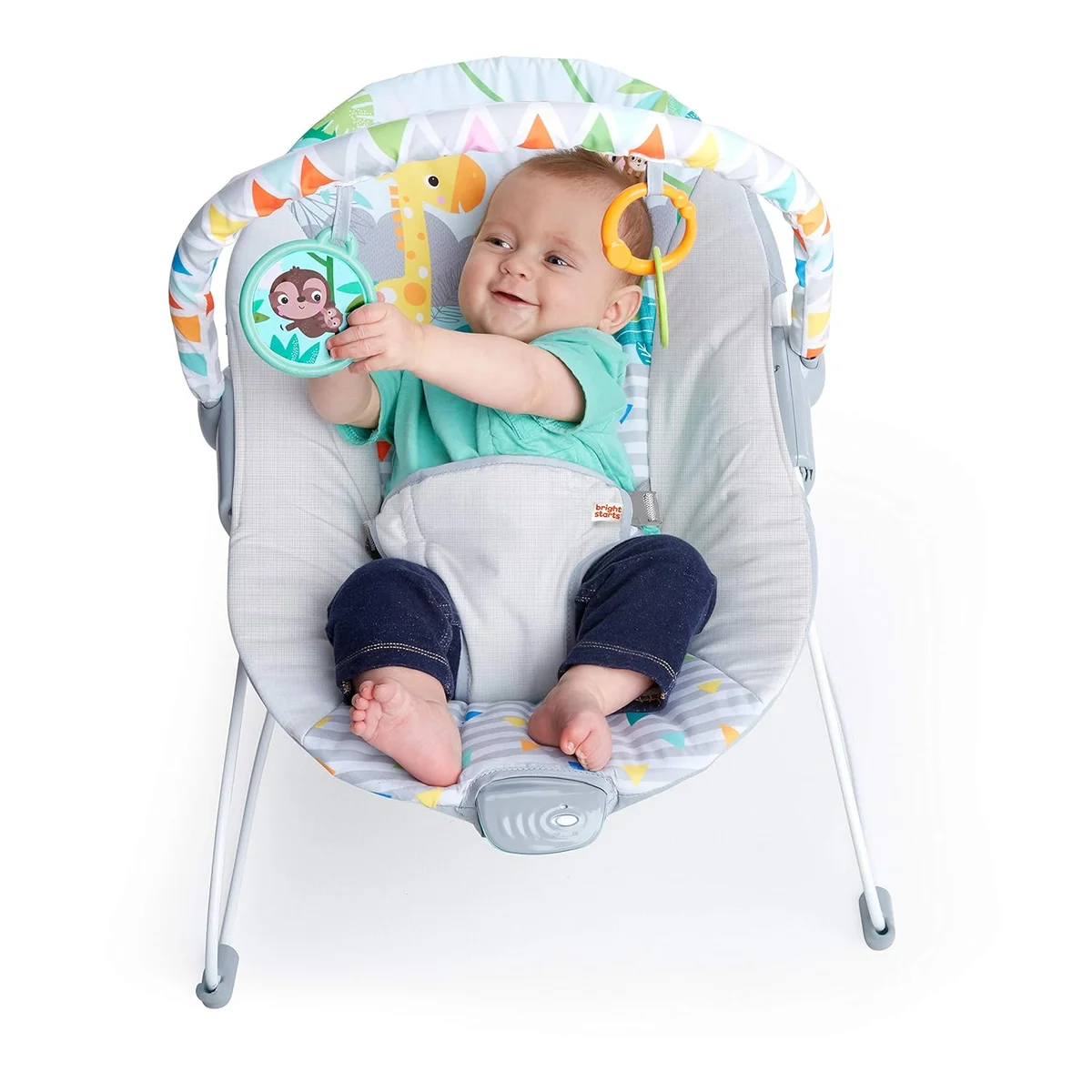 Bright Starts Baby Bouncer Soothing Vibrations Infant Seat 12204 0-6 Months Up to 20 lbs Removable Toy Bar New image 9