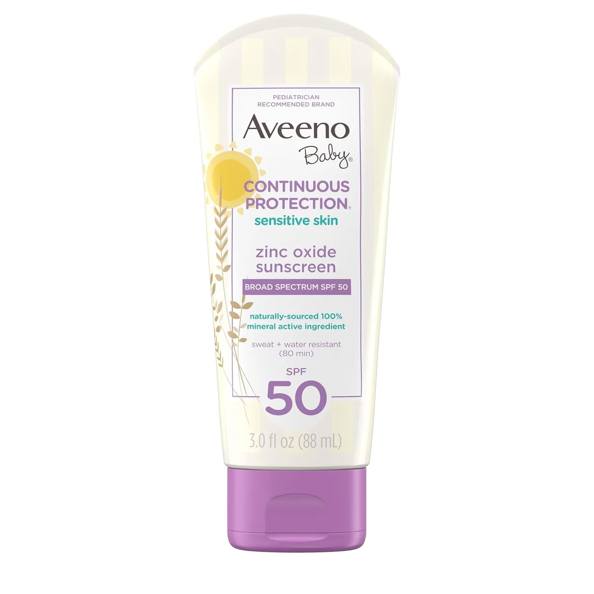 Aveeno Baby Continuous Protection Mineral Sunscreen Lotion SPF 50 3 fl oz - New