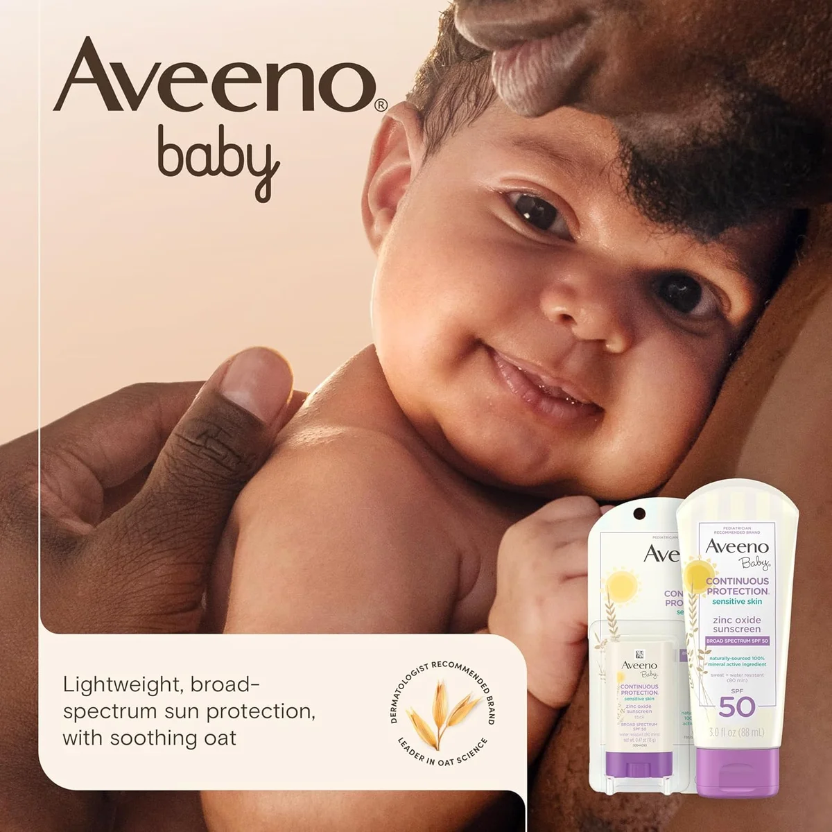 Aveeno Baby Continuous Protection Mineral Sunscreen Lotion SPF 50 3 fl oz - New image 2