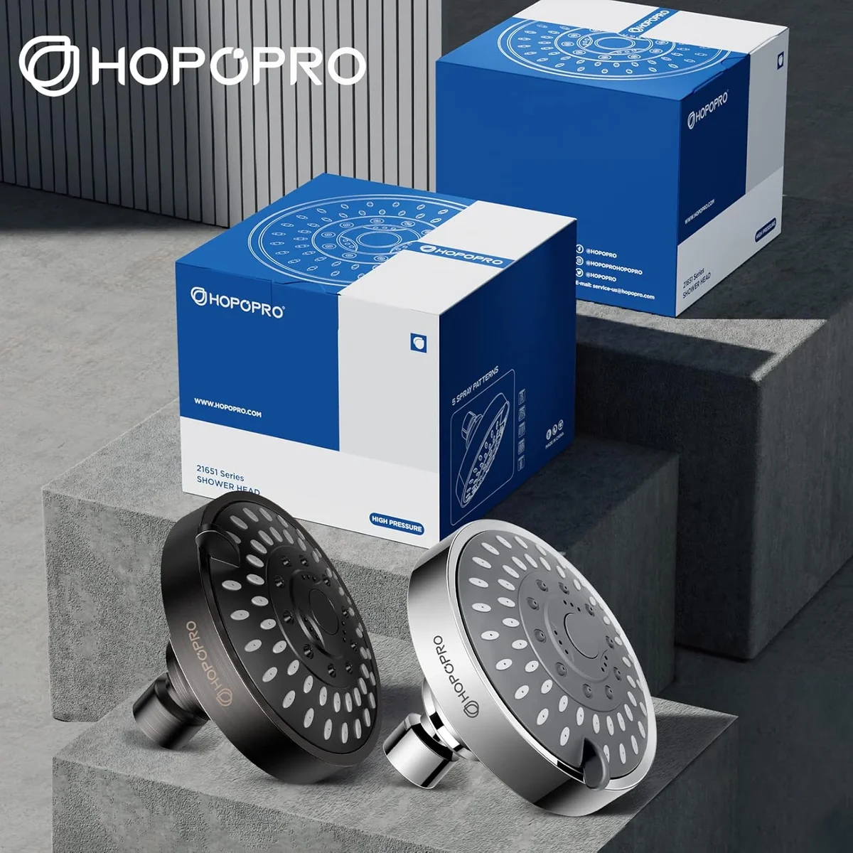 HOPOPRO High Pressure Shower Head 21651 5 Modes 1.8 GPM Chrome New image 6