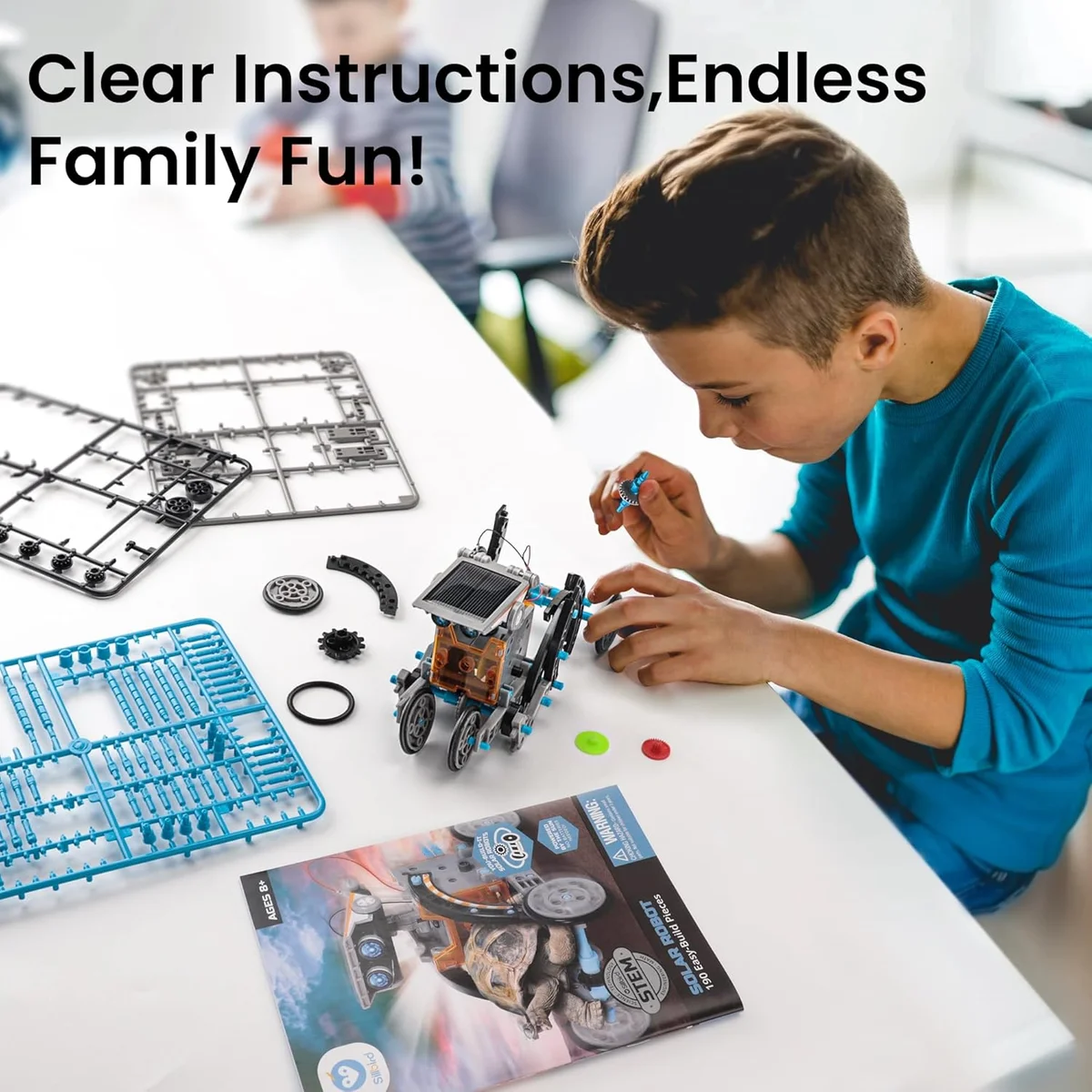 Sillbird 12-in-1 Solar Robot Building Kit US-SB-SolarRobot Educational STEM Toy 190 Pieces Blue/Grey New image 7
