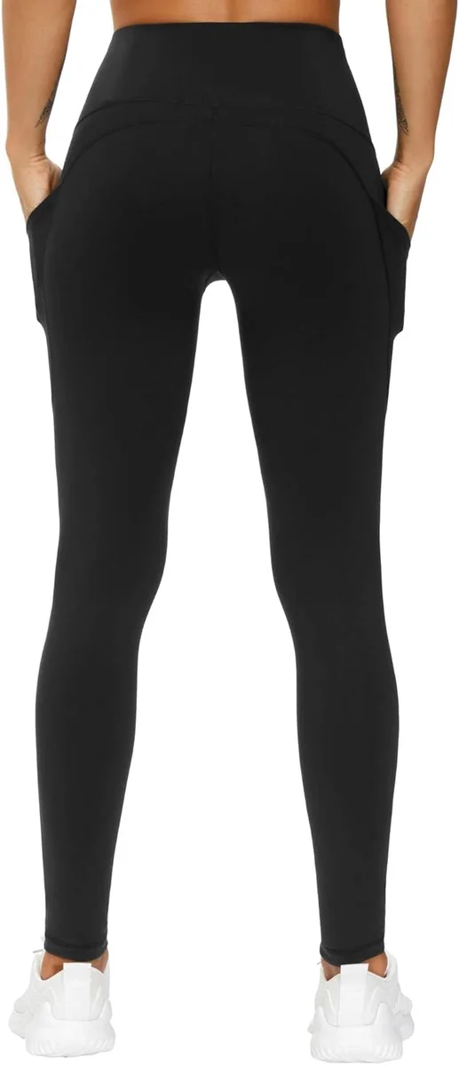 THE GYM PEOPLE Thick High Waist Yoga Pants Leggings Tummy Control Black New image 3