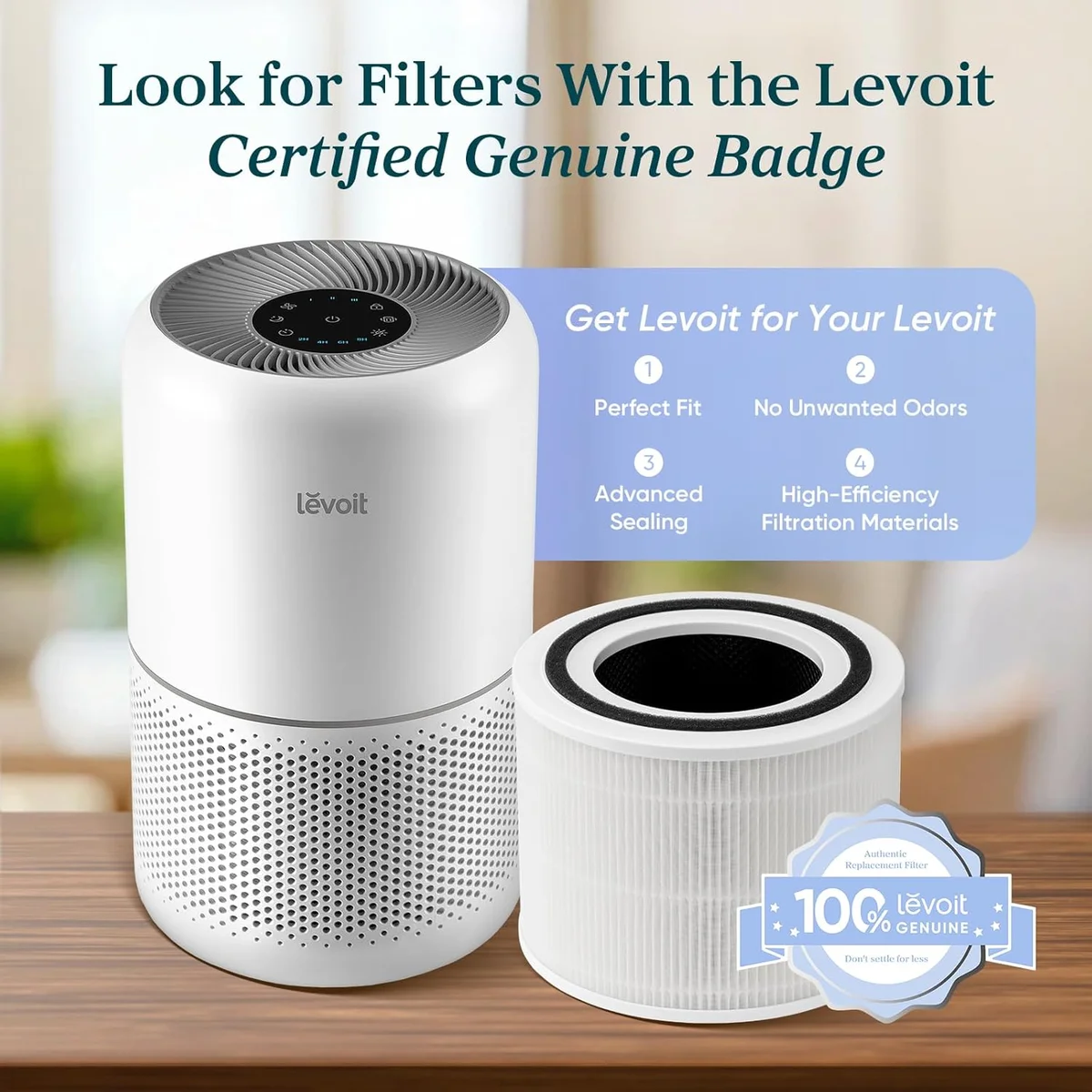 LEVOIT Air Purifier Core 300 56W HEPA Filter 1073 ft² White New image 5