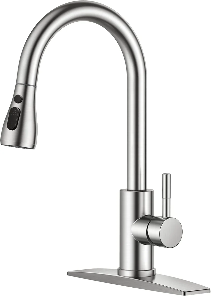 FORIOUS Kitchen Faucet Pull Down Sprayer SUS 304 Stainless Steel 1 or 3 Hole Brushed Nickel New