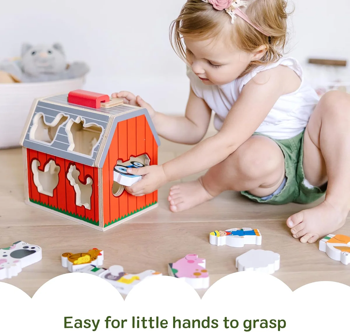 Melissa & Doug Take-Along Wooden Toy Barn Model 30149 11-Pc Set with Farm Animals Wood New image 6